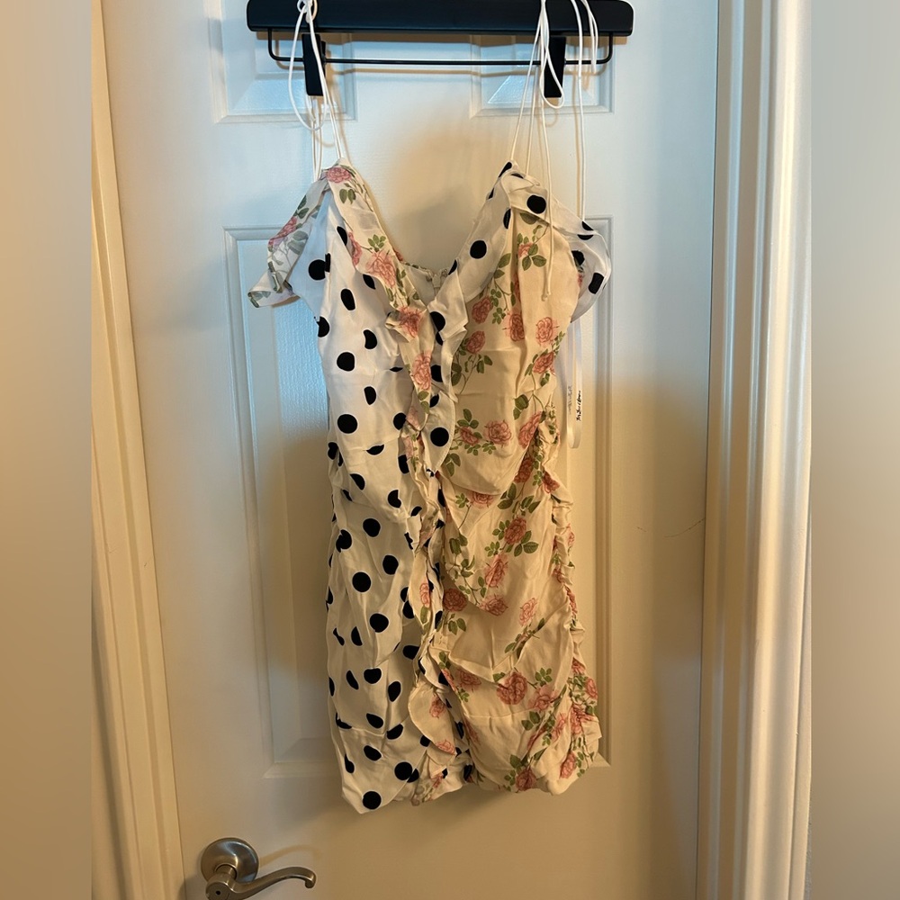 For Love and Lemons floral and polka dot dress